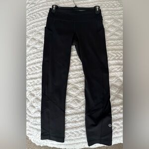 Lululemon Athletica Black Leggings with Silver Logo